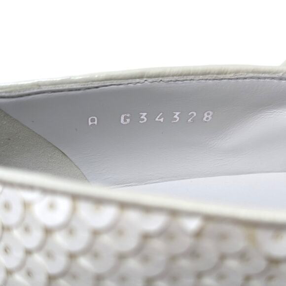 19C Chanel Mary Jane flats ballet pumps interlocking CC logo white sequin 37 - Picture 13 of 16